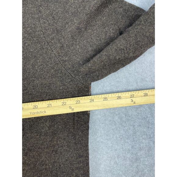 Brooks‎ Brothers Scottish Lambswool Sweater Mens XL Brown Plain V Neck Pullover - Picture 8 of 9